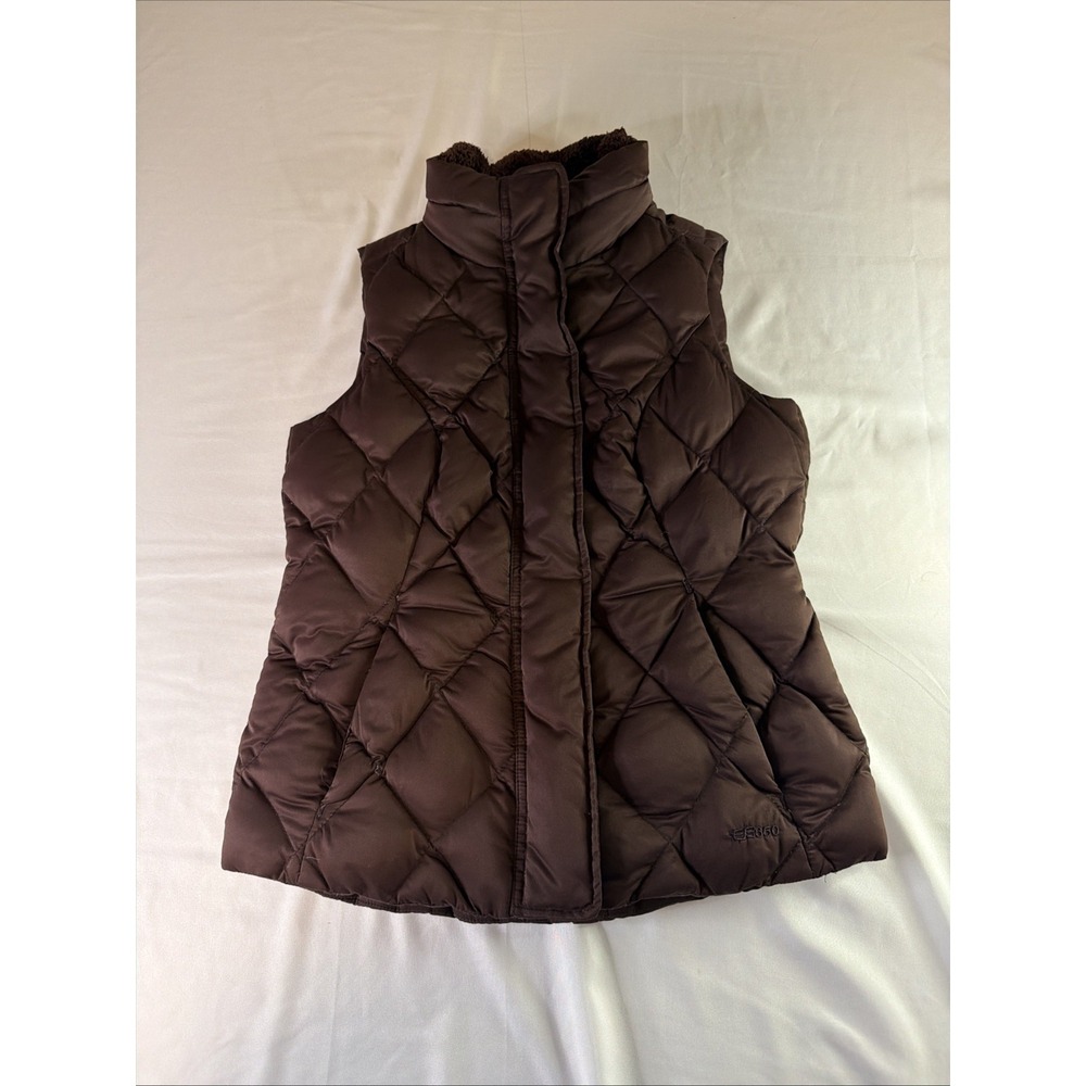 Eddie Bauer EB650 Goose Down Puffer Vest Brown Lightweight Sleeveless Jacket‎ XS